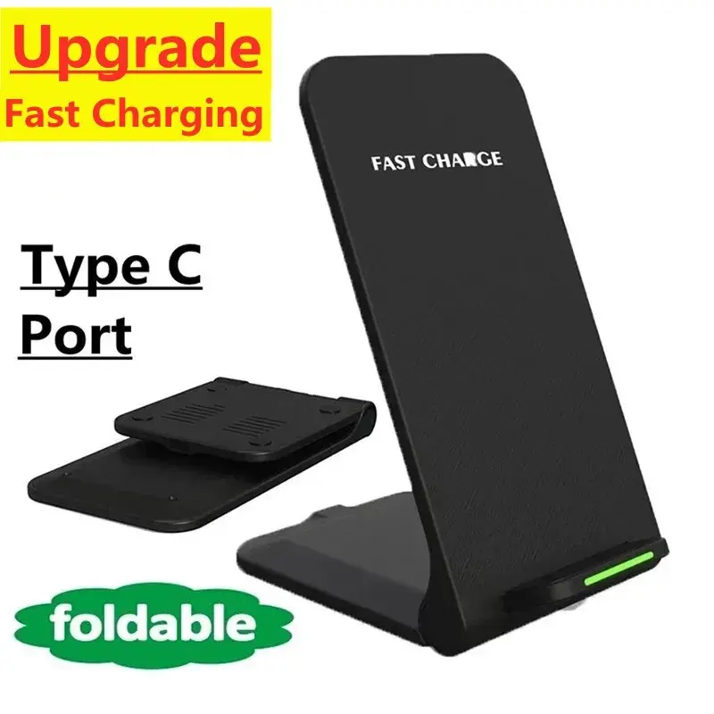 Foldable Wireless Charger Stand Pad For iPhone 15 14 13 12 11 X XS Samsung S22 S20 S10 Xiaomi Fast Charging Station Phone Holder