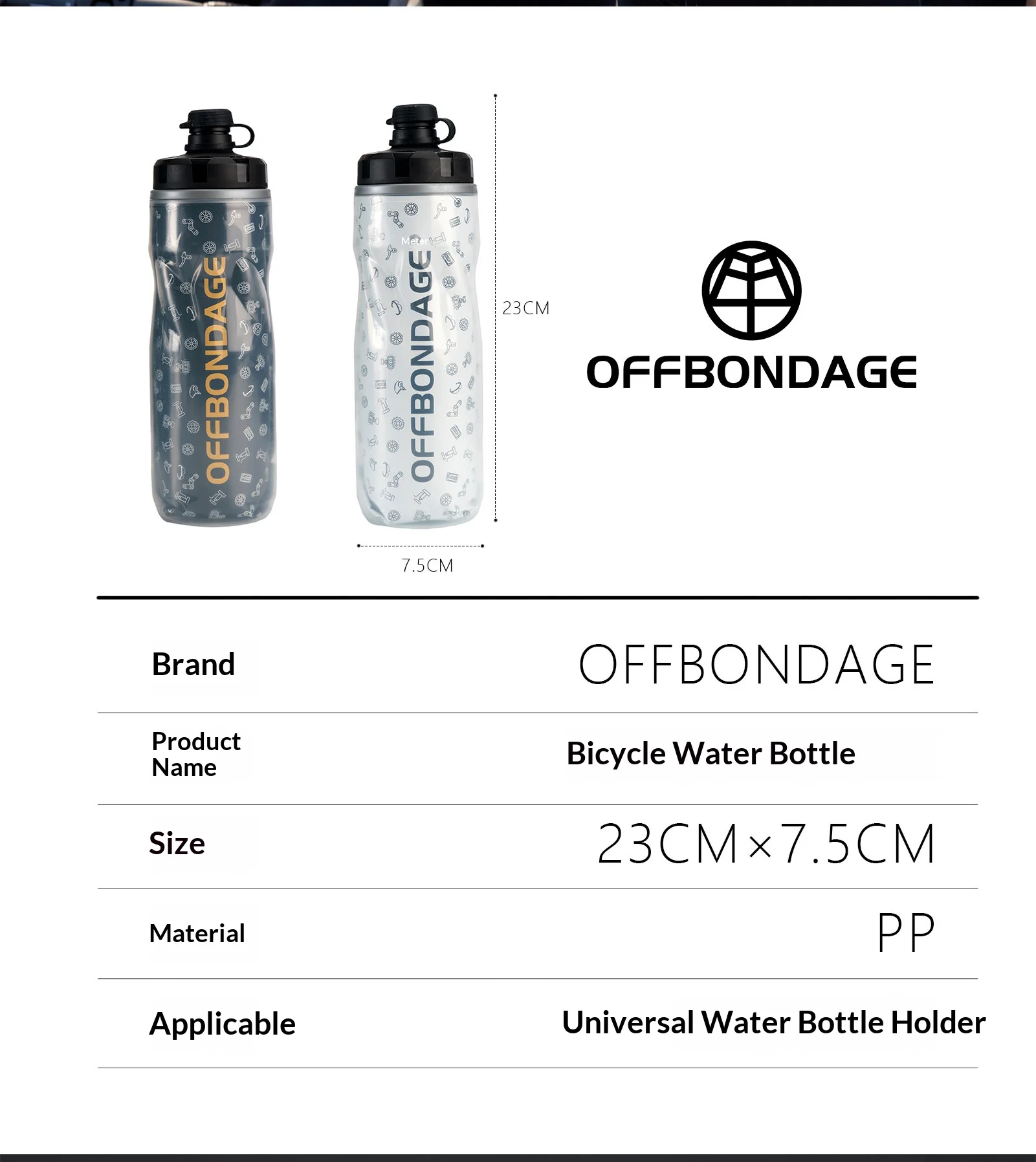 OFFBONDAEG 610ml Fahrradflasche Kälteerhaltend Thermische Wasserflasche Radfahren Outdoor-Sport Trinkflasche Quetschbare MTB Rennrad Zubehör – Detail 1