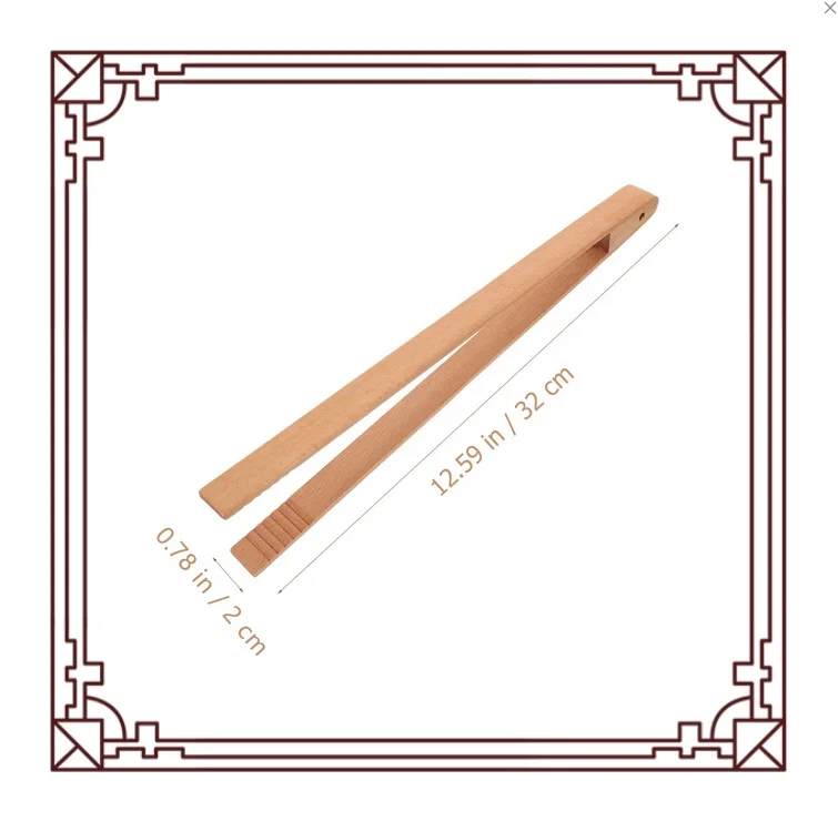 

1 Bamboo Wooden Food clip Bread grill Long Easy To hold Salad Biscuits bacon Kitchen Clips Baking Tea Room