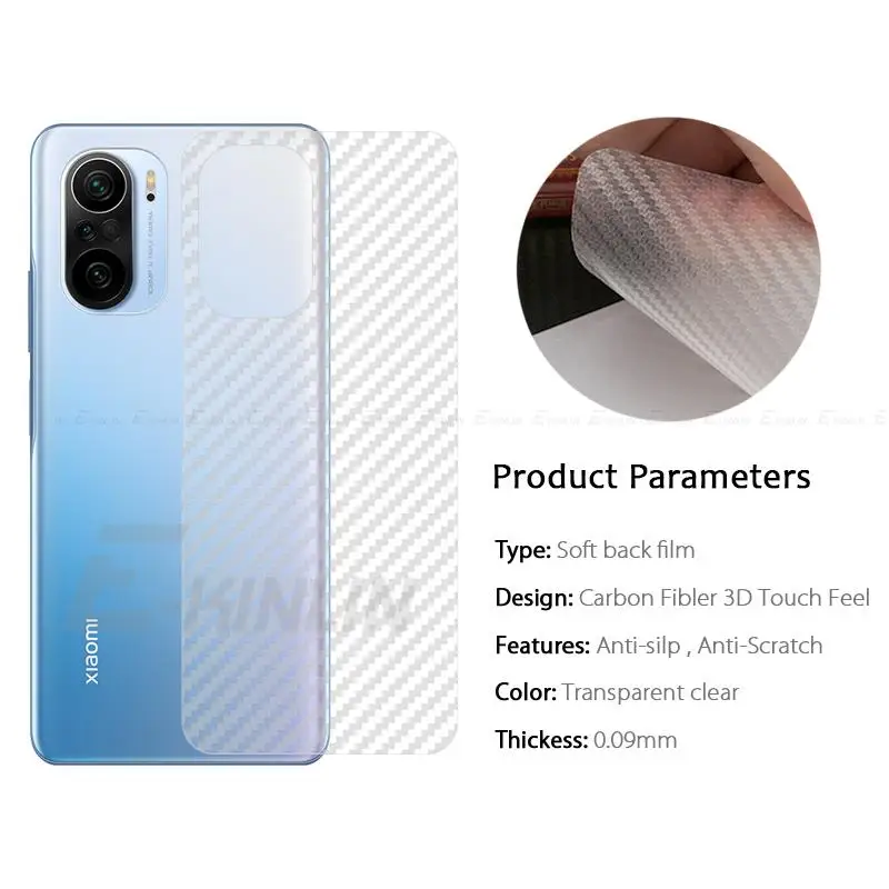 Carbon Fiber Back Cover Screen Protector Film For Xiaomi Mi 12 12S 12X 11X 11i 11T 11 10T Note 10 Ultra 9T 9 Lite Pro Not Glass