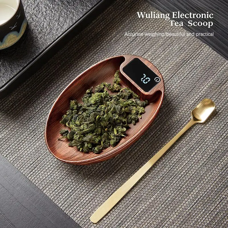 1PC Coffee Bean Electronic Scale Bean Tray Scale 0.1g High-precision Walnut Small Solid Wood Italian Coffee Scale
