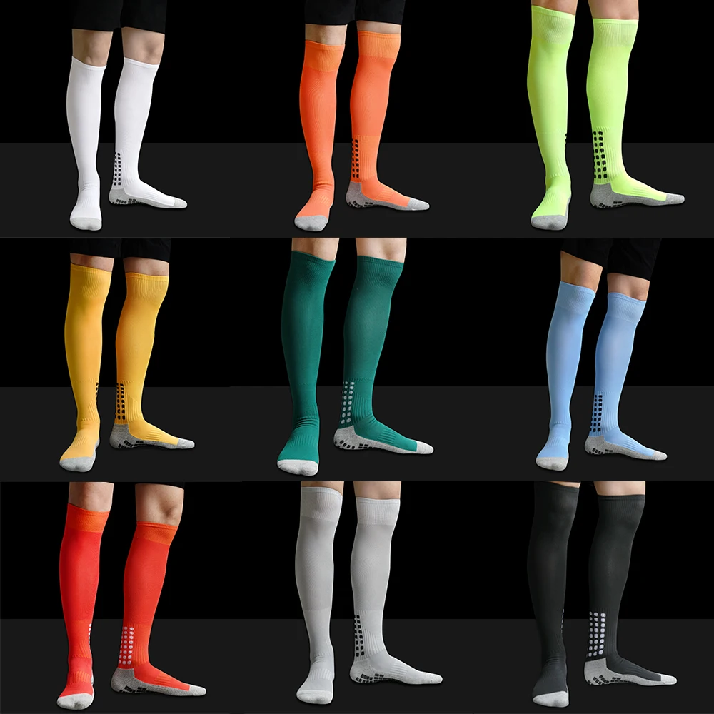 

2022 New Men's Non-Slip Soccer Socks Breathable Knee High Towel Bottom Cycling Hiking Sports Training Long Football Socks