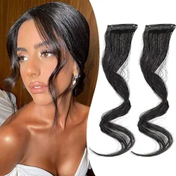 THEs-Épingle à cheveux avec pompon de style clip, 2 pièces latérales, longues jambes de miroir, combinées en sang de dragon, extensions de cheveux