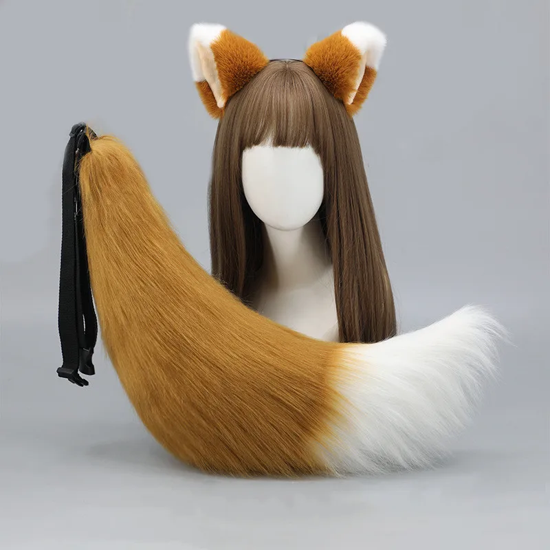 Handmade Simulated Fox Tail And Ear Animal Cosplay Prop Lolita Accessories Women's Club Costume