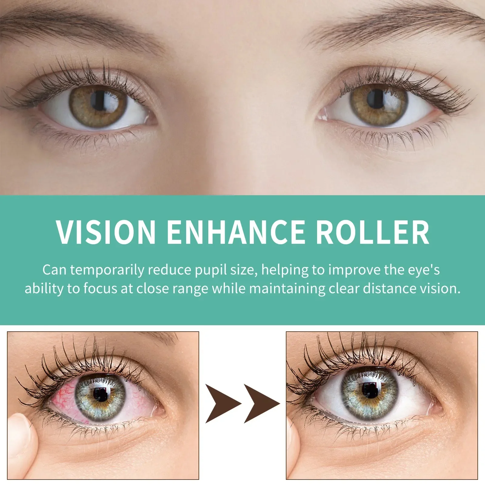 Rouleau d'amélioration de la vision pour une vue plus claire, massage relaxant doux, évite l'inconfort des yeux secs, fatigue, soins de santé