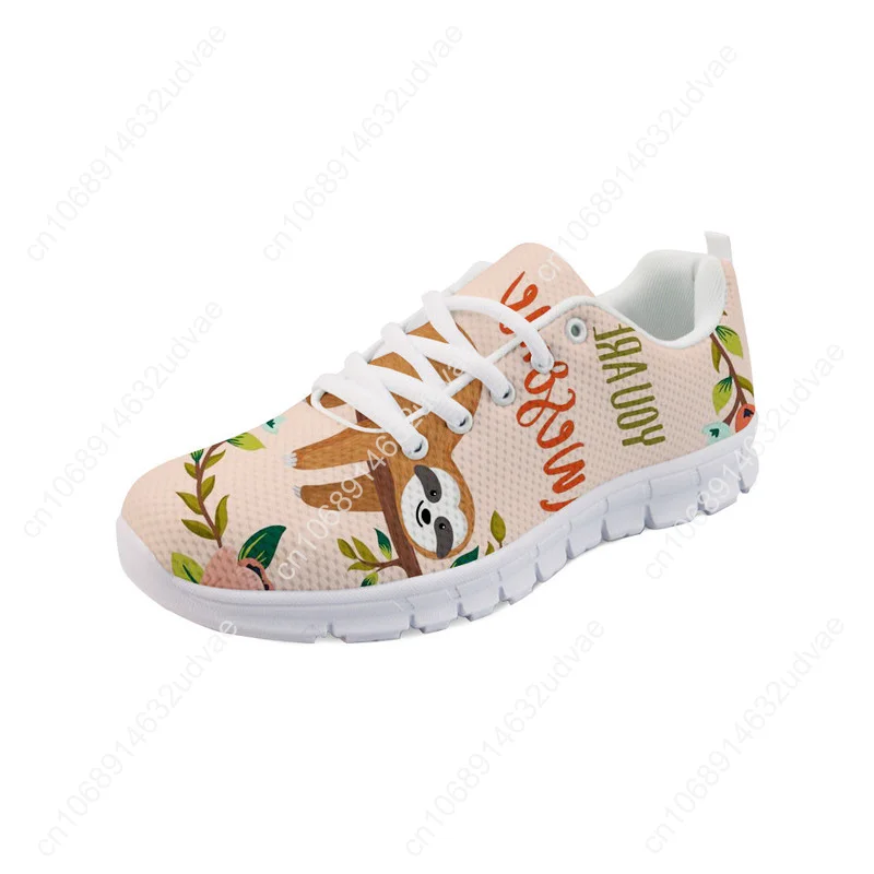 New Women's Flats Shoes Sloth Design Students Fashion Sneakers Spring Summer Breathable Walking Shoes Large Size Scarpe Donna