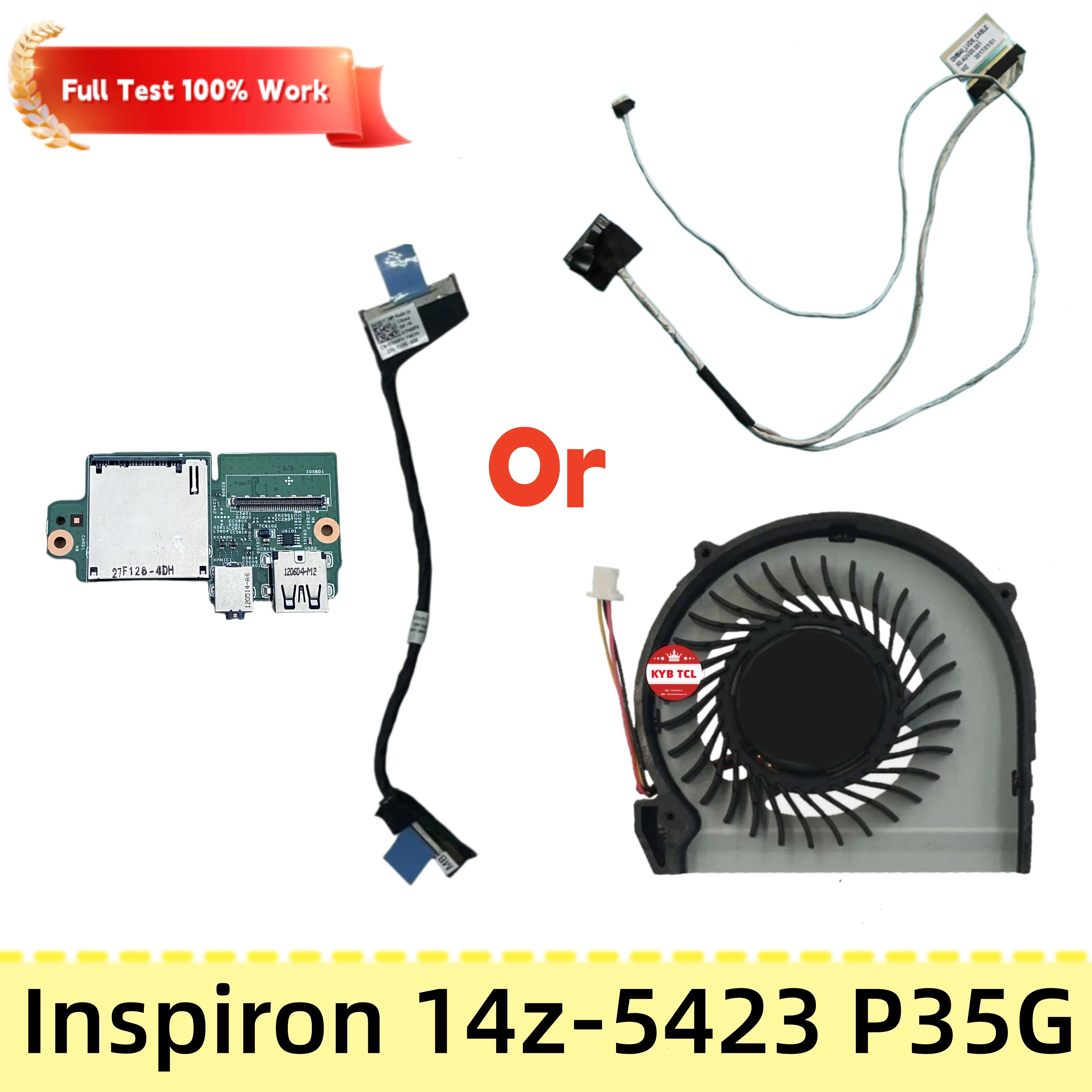 Cabo de tela de vídeo LCD, cabo USB, leitor de cartão SD, placa W, cabo FAN para Dell Inspiron 14z-5423 14Z 5423 P35G 07N0FV 0H3CXC CN-0H3CXC H3CXC 11915-1 YTPJV 04MYD7 4MYD7 CN-07N0FV 7N0