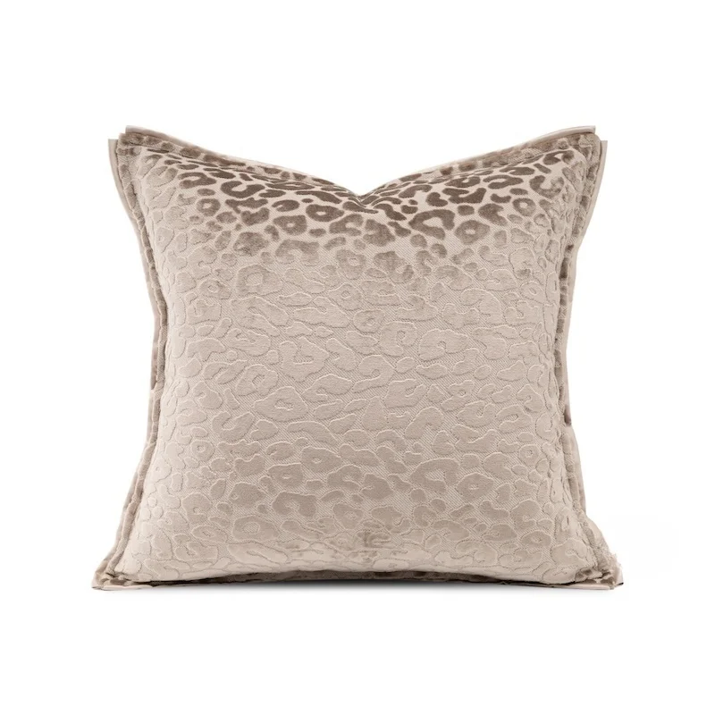 Ivory Gray Pillows Leopard Jacquard Cushion Case Modern Luxury Decorative Pillow Cover For Sofa Chair Home Decorations