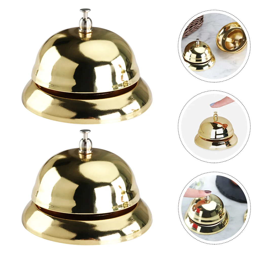 2 Pcs Ring The Bell Call Pet Training Bells Toy Desk Service Metal Game Answering Devices