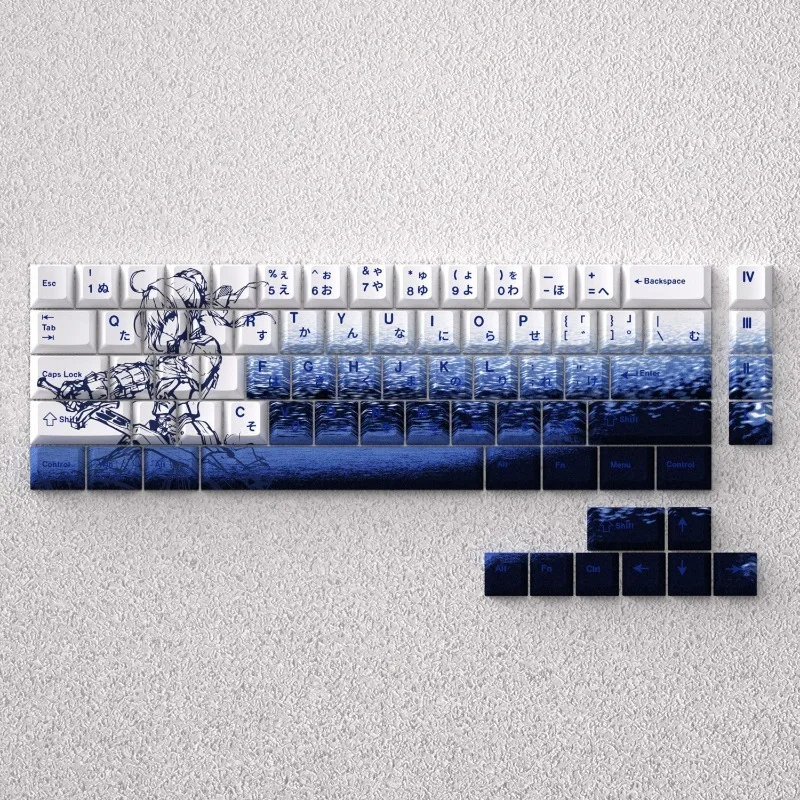 Saber Theme Anime Keycap Mechanical Keyboard Original PBT Custom Cute Keycap PC Game Keyboard Accessories Collection Gift Keycap