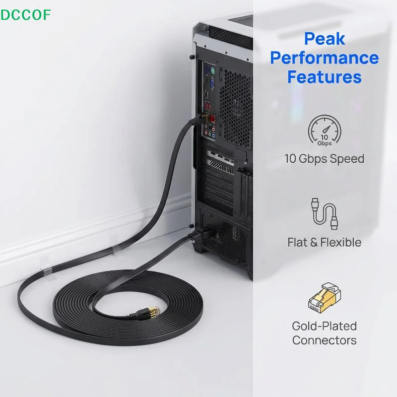 [COF]2000MHz 40Gbps CAT 8 Ethernet Cable CAT8 RJ45 Network Lan Patch Cord Flat 1m 5m For Modem Router 5/4[COF]