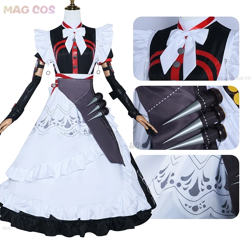 女性のためのアニメzenlessゾーンゼロコスプレ衣装、Vivicsillt maid attide and wig、alexandrina、コスプレ、ゲーム、パーティースーツ