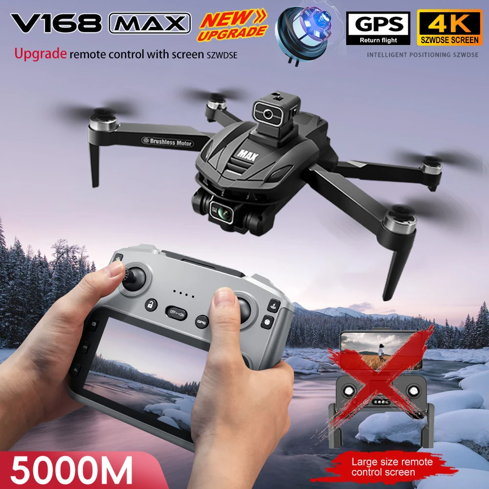 NEW Original V168 Drone 8K WIFI GPS Professional Aerial Photography RC Drones HD Dual Camera Brushless Motor Quadcopter Toy UAV