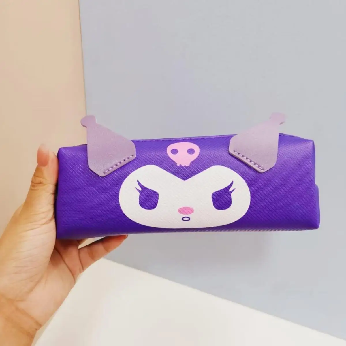 Sanrios Kuromi kawaii مقلمة طالب سعة كبيرة نمط جديد الكرتون فتاة القلب بسيط الطازجة الأطفال تخزين القرطاسية