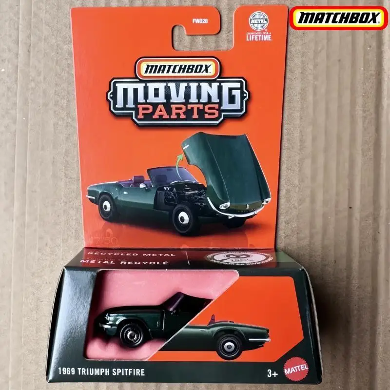 

Original 25F Matchbox Car 1/64 Metal Diecast Moving Parts 1969 TRIUMPH SPITFIRE Vehicle Model Toys Boys Collect Car Holiday Gift