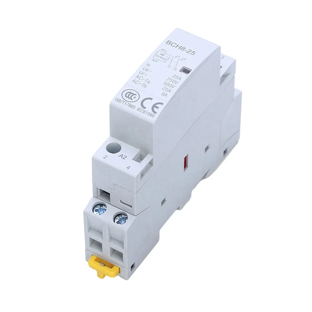 2P 2NO Household AC Contactor 24V 25A Rail Mounting Modular Contactor Automatic 18*68*81mm Plastic Material Home Improvement