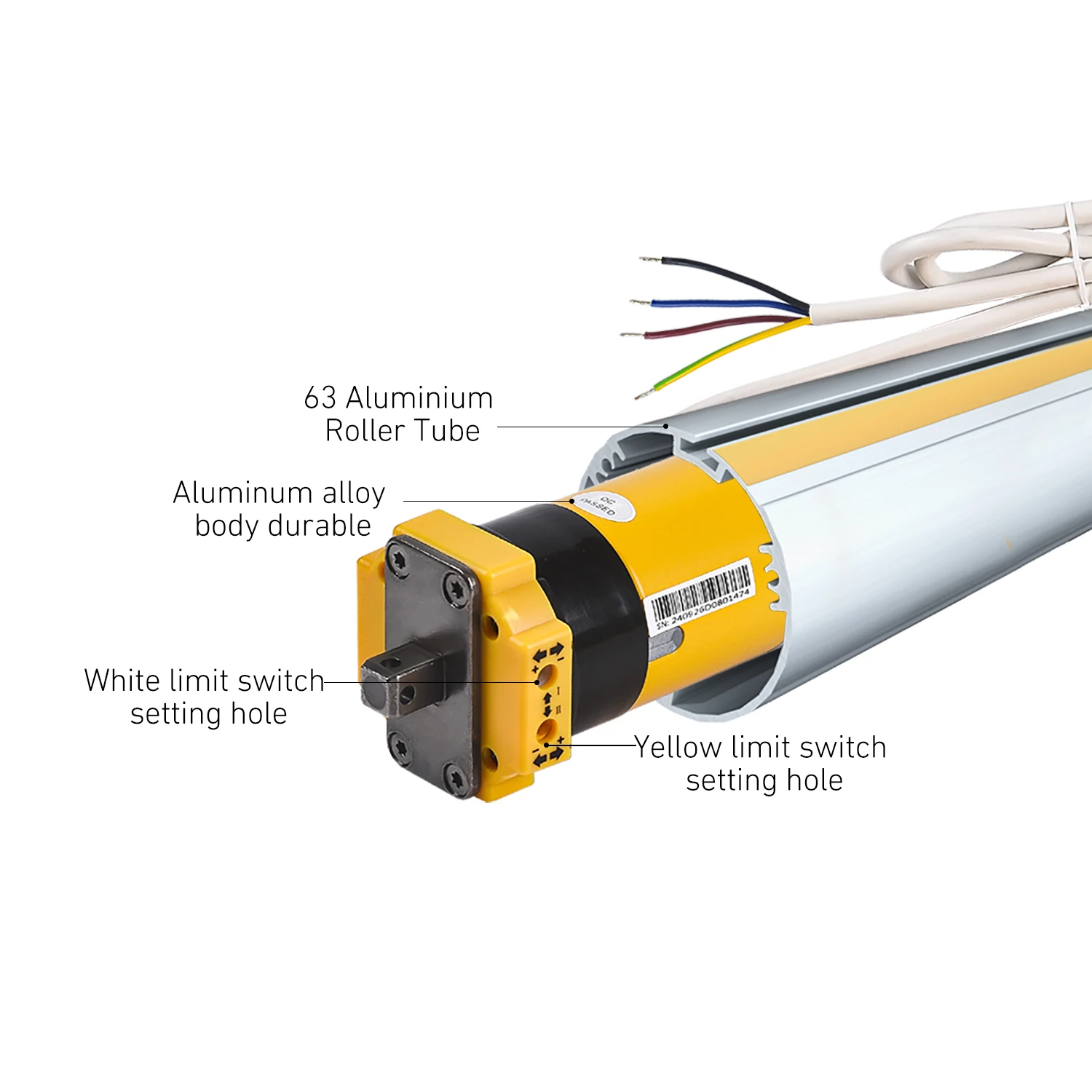 AM45-50/12-XP Electric Awning Motors Kit, Tubular Motor Built in Receiver and Limit Switch for Motorise Retractable Awning Shade