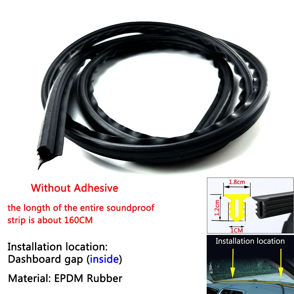 1.6m Car Wiper Front Windshield Panel Moulding Seal Strip for Honda Audi Benz Buick VW Skoda Mazda Ford Toyota BMW E46 E39 M5 X6