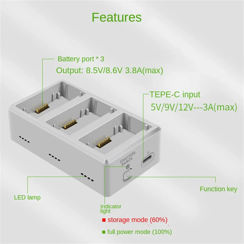 Battery Fast Charger For DJI Mini 3 / Mini 3 Pro / Mini 4 Pro Flight Battery Charging Hub For DJI Mini 3 /4 Drone Accessories