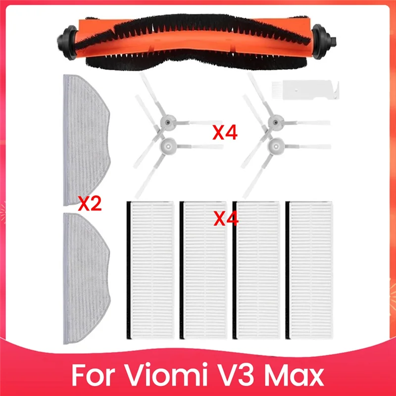 

【A88X】Main Side Brush Filter Mop Rag Replacement For Viomi V3 Max Vacuum Cleaner Spare Parts Accessories