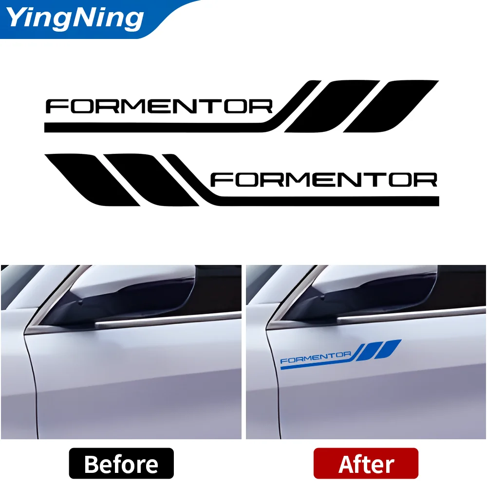 2pcs Car Side Reflective Sticker Car Decorative Bumper Leaf Plate Door Vinyl Decal Sticker For Seat FORMENTOR Auto Accessories