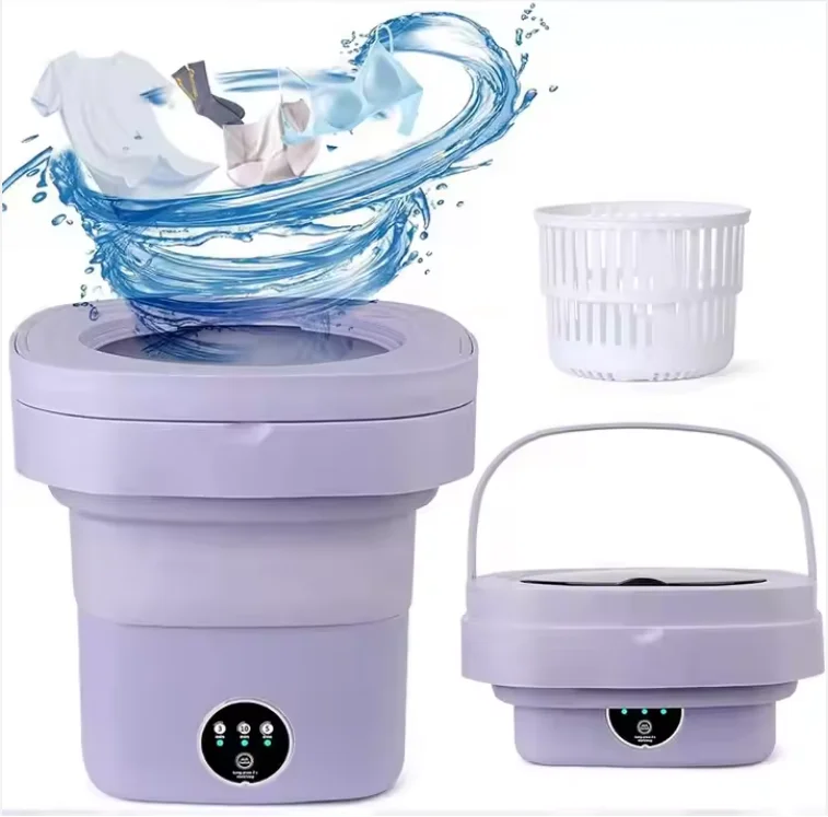 Portable Electric Mini Car Washing Machine Foldable for Convenient Ironing & Washing of Underwear Socks Baby Clothes Towels
