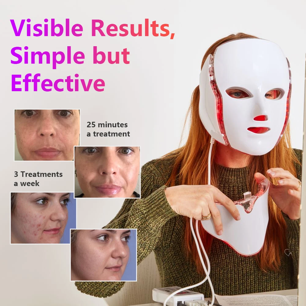 

7 Colors Facial Spa Photon Mask Prevents Sagging Skin Whitening Reduces Wrinkle Tighten Skin Photon Rejuvenation LED beauty Mask