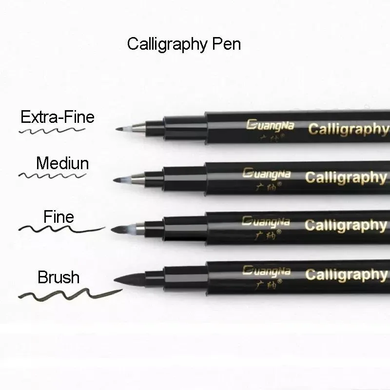 Stylos de calligraphie rechargeables, encre Fine Extra Fine, brosse Fineliner à séchage rapide moyen, ligne à crochet, stylo de copie d'écriture