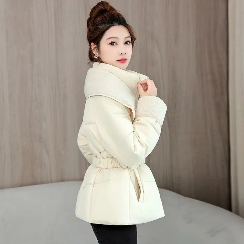 2025 Cropped Jacket Winter Short Puffer Jacket Women Clothing Cotton-padded Coats Warm Stand-up Collar Coat Bread Jackets