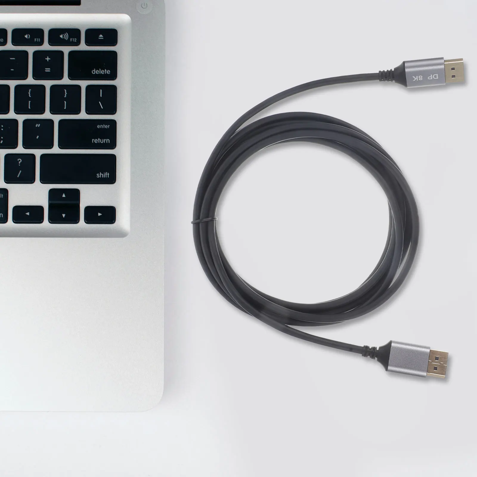 

8K60Hz DisplayPort Cable 3M Gray Ultra Thin OD4.0 Male to Male for PC Monitor GPU 8K Support 1.4 Cable for Computer Video