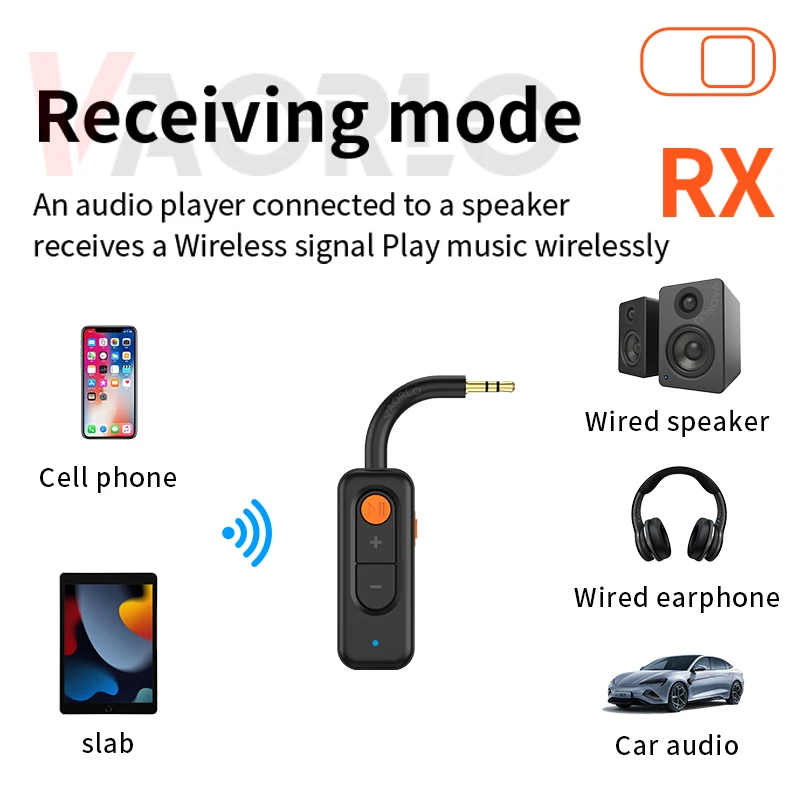 Bluetooth 5.4 Audio Transmitter Receiver 3.5MM AUX Hifi Stereo Music Wireless Adapter With Mic For Car Airplane TV PC Headphone image 6