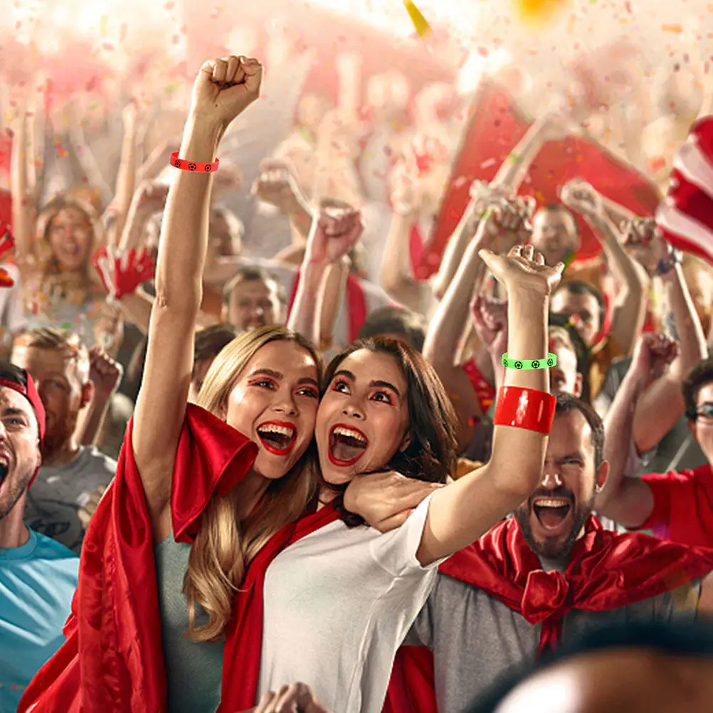 

20Pcs Silicone Football Wristbands Bold Color Coded Team Identification Bracelets for Flag Football Play Sports Events