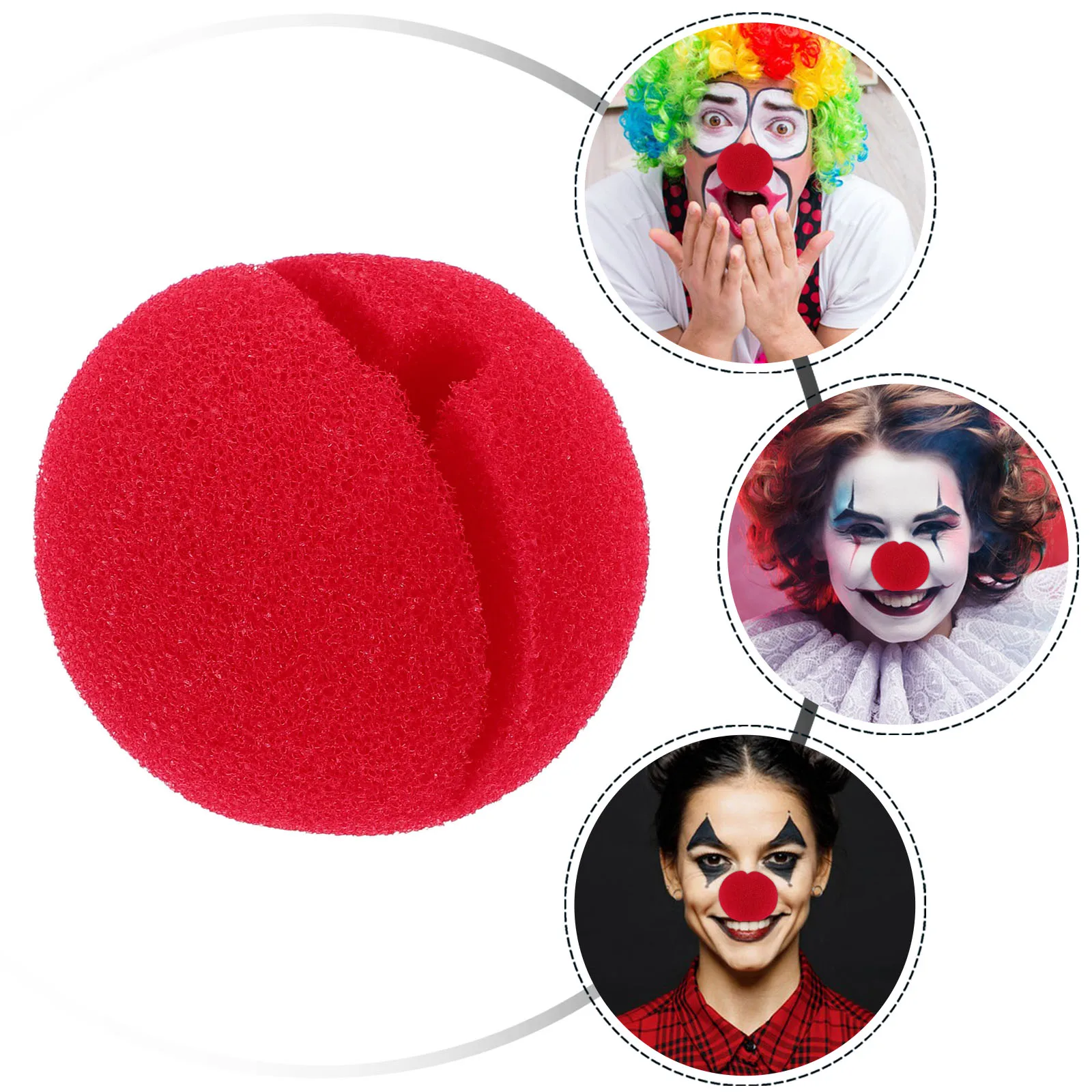 

Clown Nose for Most Sizes Halloween Props Round Characteristic Red Adults Dress up