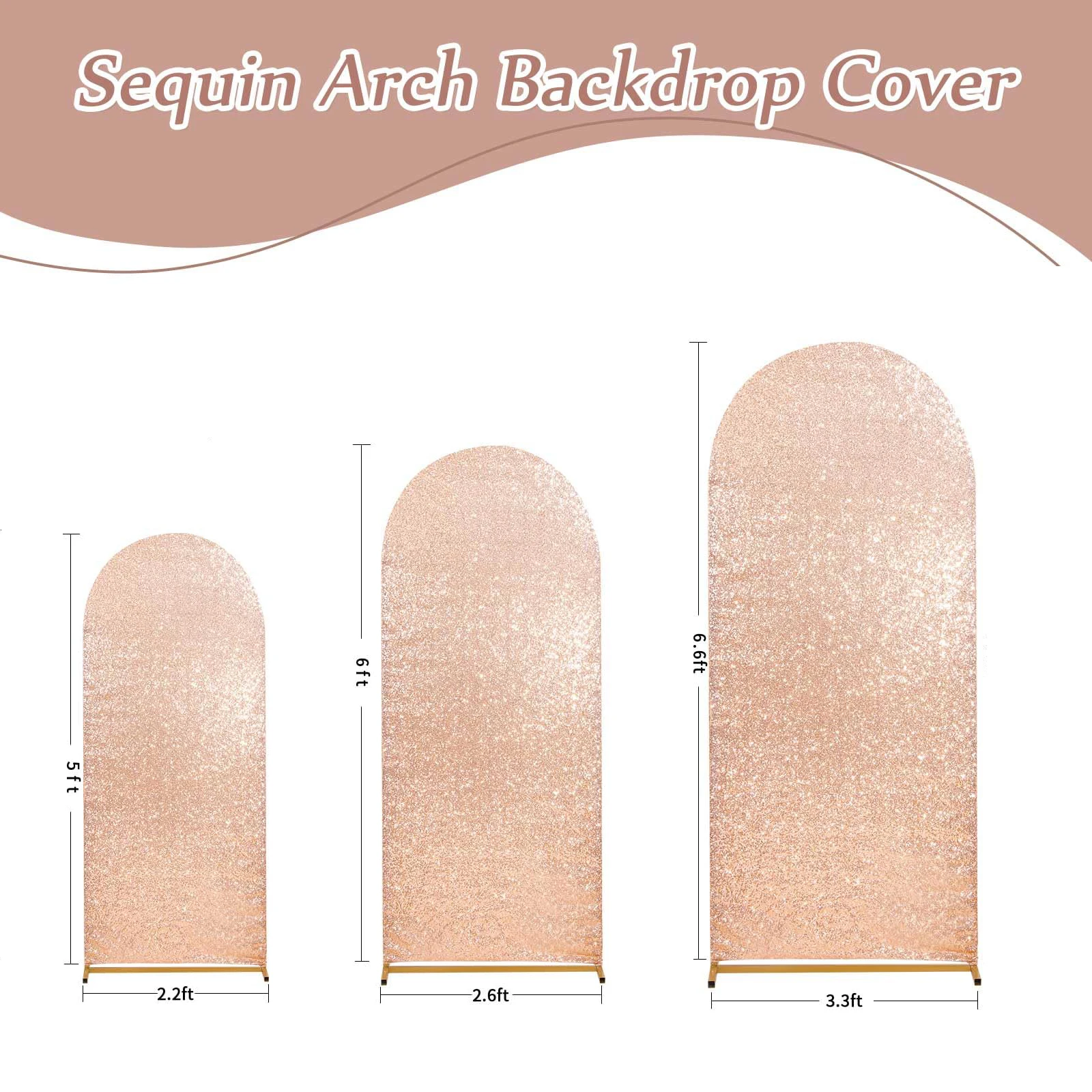 Rose Gold Arch Cover Sequin Backdrop Dome Chiara Backdrop Stand Cover Suitable for Wedding Birthday Party Photography Decoration