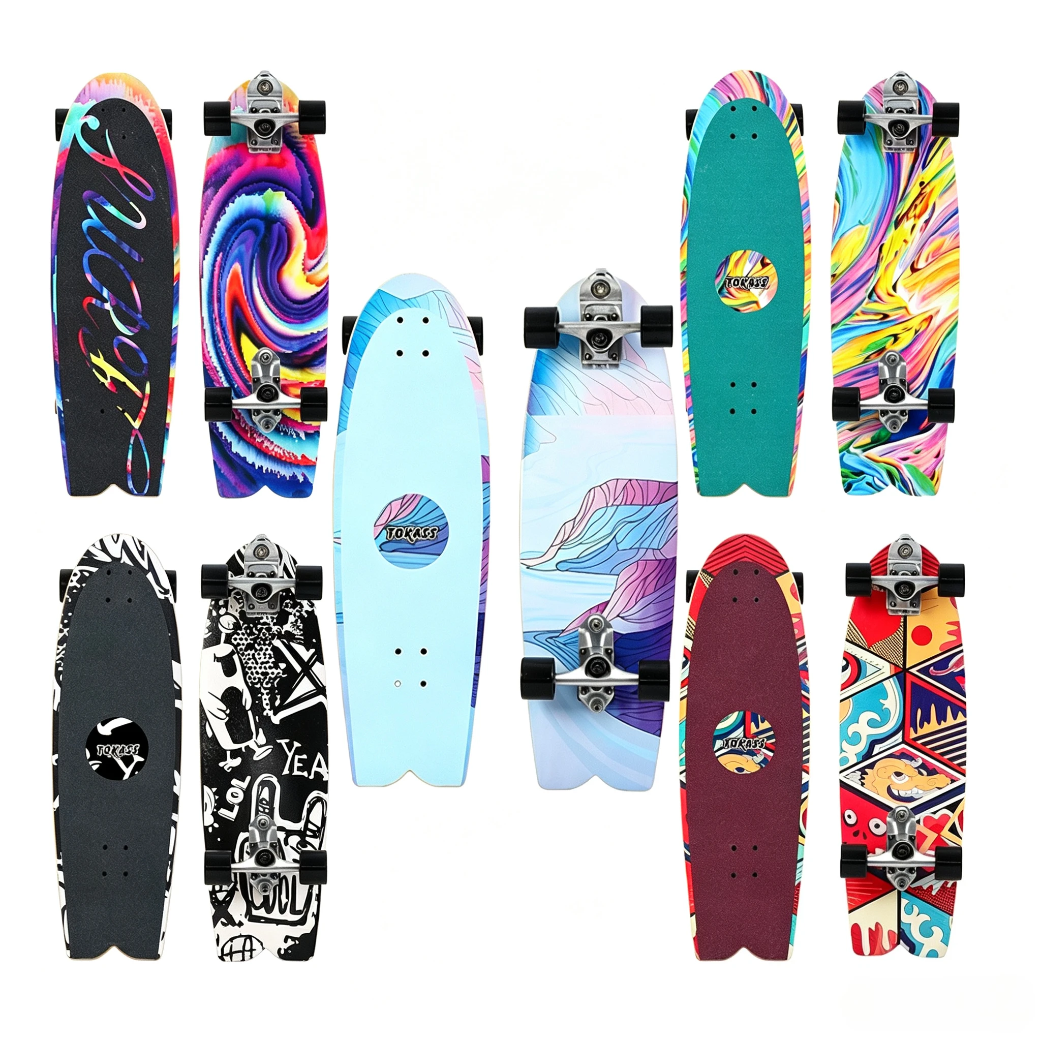 

Superior Fish Board Surf Skateboard Single Kids Outdoor Street Riding Surfskate Kick Tail Land Surfboard Cruiser Skateboard