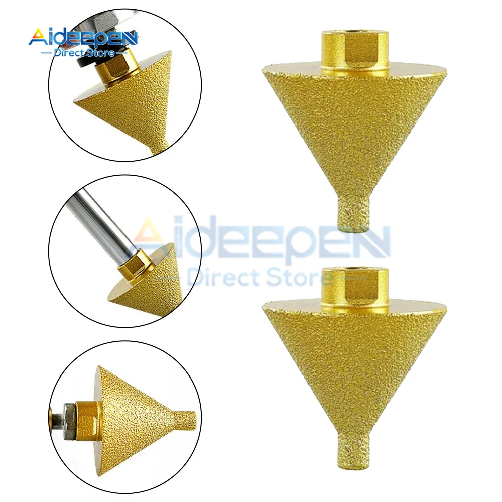 M10 Thread Diamond Beveling Chamfering Bit Hole Drill Reaming Cone Carve Polish Grinding Wheel For Porcelain Tiles Marble M14