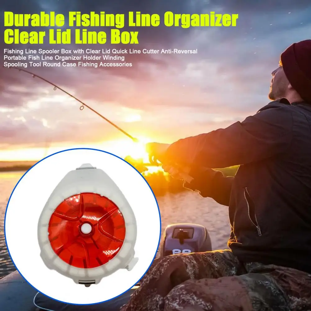 Fishing Line Storage Box Portable Fishing Line Spooler Box with Quick Line Cutter Anti-reversal Feature for Anglers for Easy