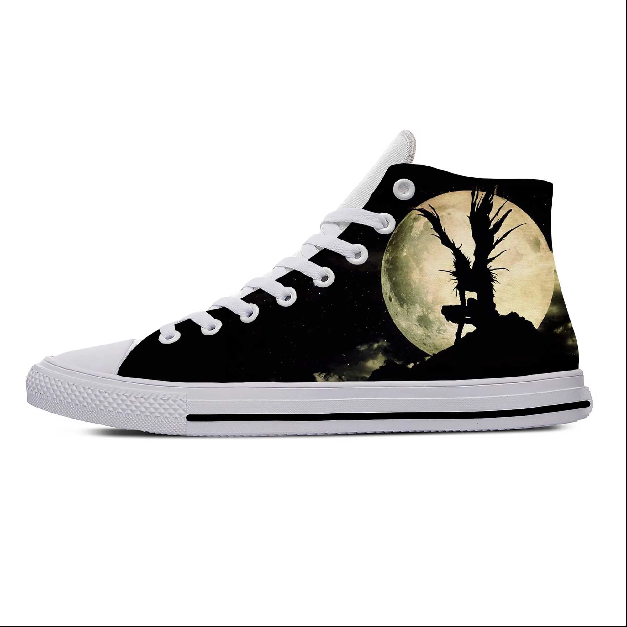 Anime Manga Dos Desenhos Animados Comic Demônio Death Note Ryuk Sapatos de Pano Casuais Alta Top Leve Respirável Impressão 3D Das Mulheres Dos Homens Sneakers