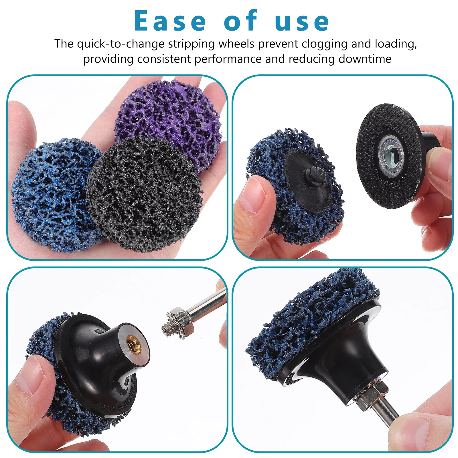 1Set Alat Abrasif Serat Nilon Strip Disc Penghilang Cat Efisien untuk Penggiling Sudut Perawatan Otomotif Pertukangan Kayu