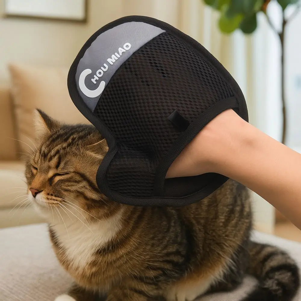2 ชิ้น Anti - Static สัตว์เลี้ยงกําจัดขนถุงมือ Dedusting Breathable Pet Grooming ถุงมือตาข่ายขนแปรงกําจัดขนทําความสะอาดผม