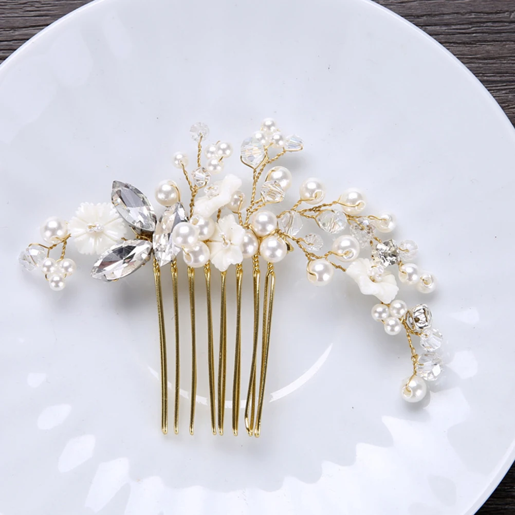 

Bridal Hair Comb Wedding Headpiece Pearl Crystal Flowers Accessories Bride Bridesmaid Party Prom Engagement Anniversary Special