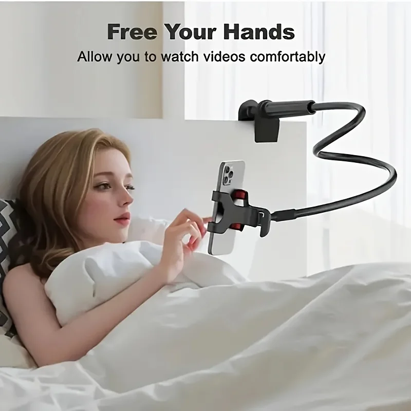 1pc Phone Holder, Multifunctional Gooseneck Cellphone Holder, Waterproof, ° Adjustable Clamp For Bed And Desk
