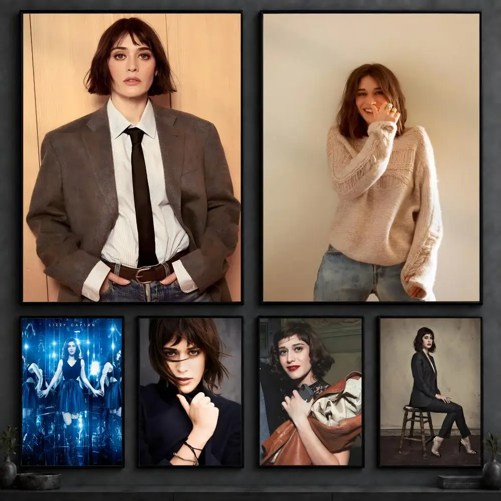 Elegant Actress Lizzy Caplan Poster Art  Self-Adhesive No Glue Residue Wall Decor for Bedroom Living Room