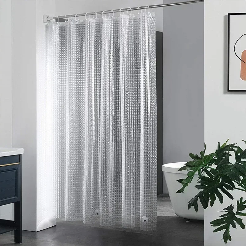 

Modern Shower Curtain 3D Mildew Proof Bathing Curtains With Hook Waterproof Shower Screens Translucent Bathroom Home Decoration