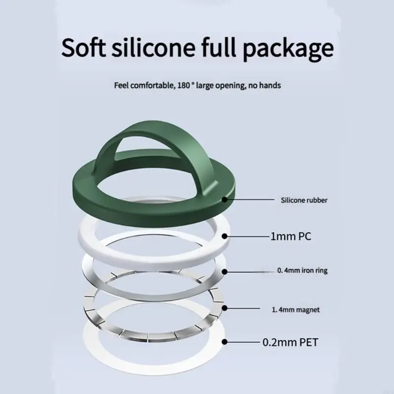 Multiple Phone Rings Holder Silicone Soft Grip Secure Phone Attachment Upgrades for Car Dashboard Mounting H8WD