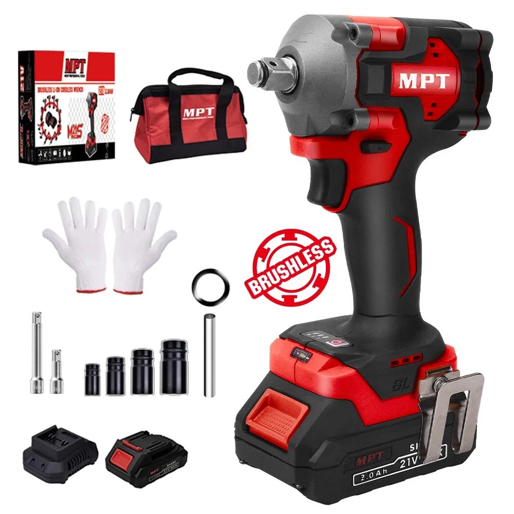 

MPT Power Tools 21V 14PCS Brushless Li-ion Cordless Impact Wrench Kit MPIW2138.K01