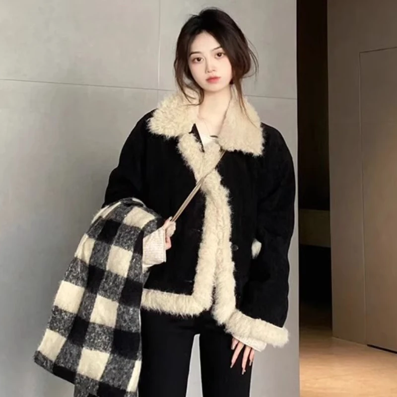 

Новинка осени и зимы, повседневная хлопковая куртка с толстыми теплыми длинными рукавами, модная свободная куртка в стиле ретро, женская верхняя одежда