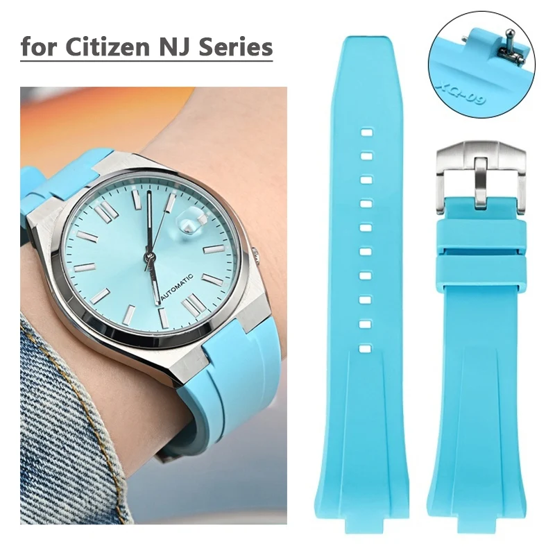 

Ремешок из фторкаучука FKM для Citizen NJ0150 NJ0151 NJ0158, сменный мужской выпуклый конец, быстросъемный специальный ремешок для часов, браслет 9 мм