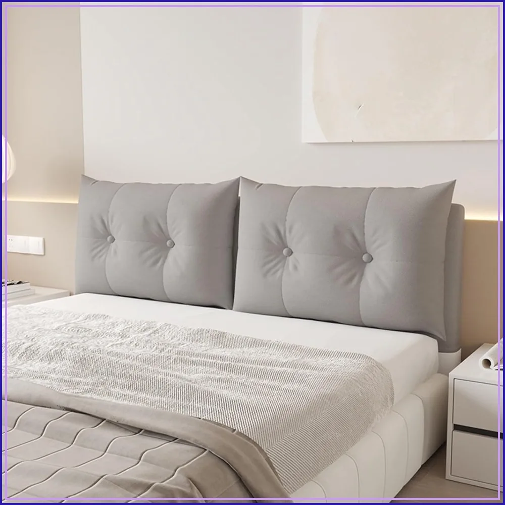 Padded Headboard Cover for Metal Headboard Waterproof PU Leather Gray 63x24x6in