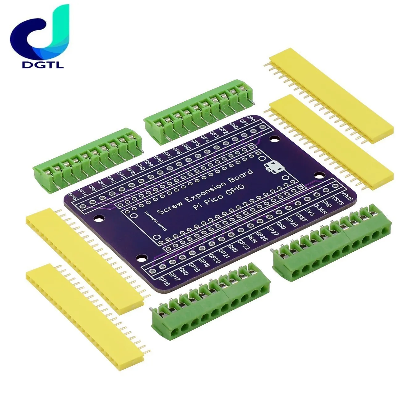 Raspberry Pi Pico Expansion Board GPIO Breakout Extension Adapter Onboard Male and Female Pins for Pico